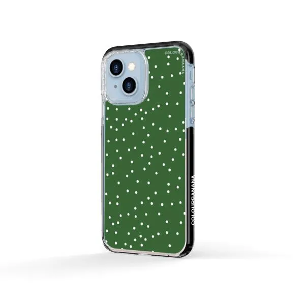 iPhone Case - White Dots on Green