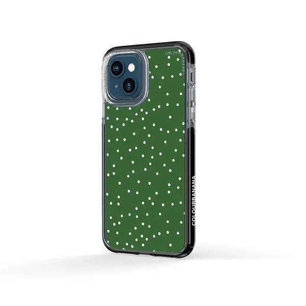iPhone Case - White Dots on Green