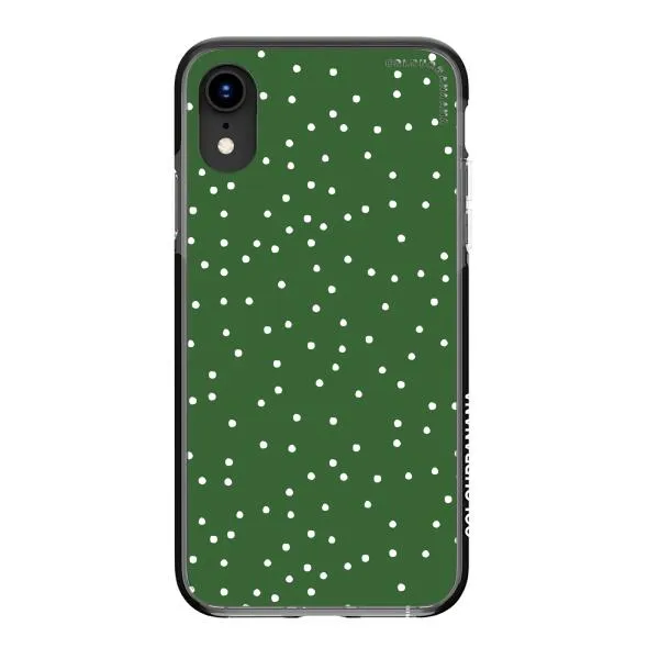 iPhone Case - White Dots on Green