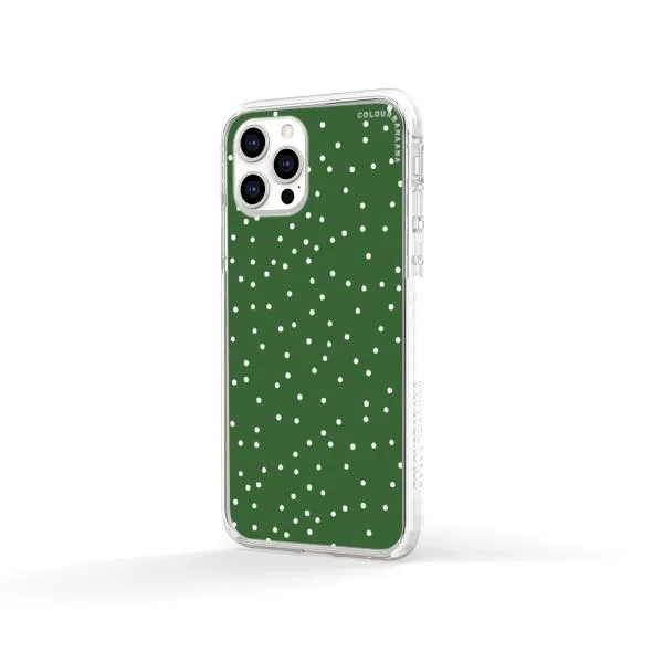 iPhone Case - White Dots on Green