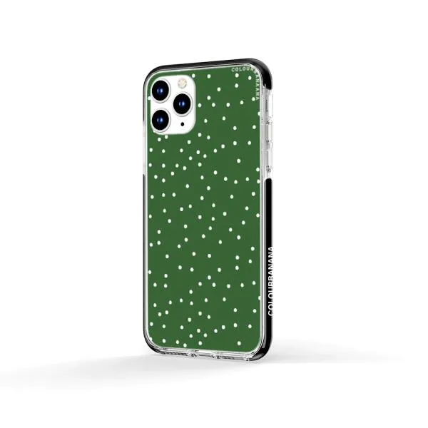 iPhone Case - White Dots on Green