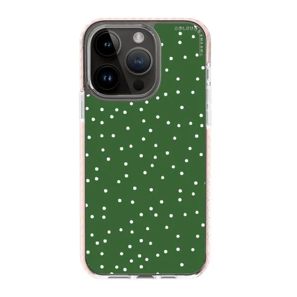 iPhone Case - White Dots on Green
