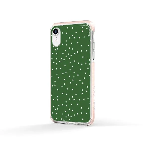 iPhone Case - White Dots on Green