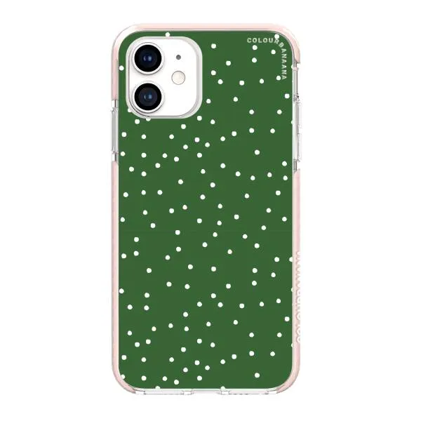 iPhone Case - White Dots on Green