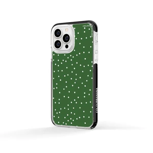 iPhone Case - White Dots on Green