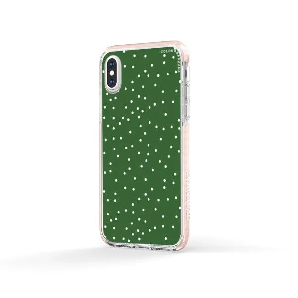 iPhone Case - White Dots on Green