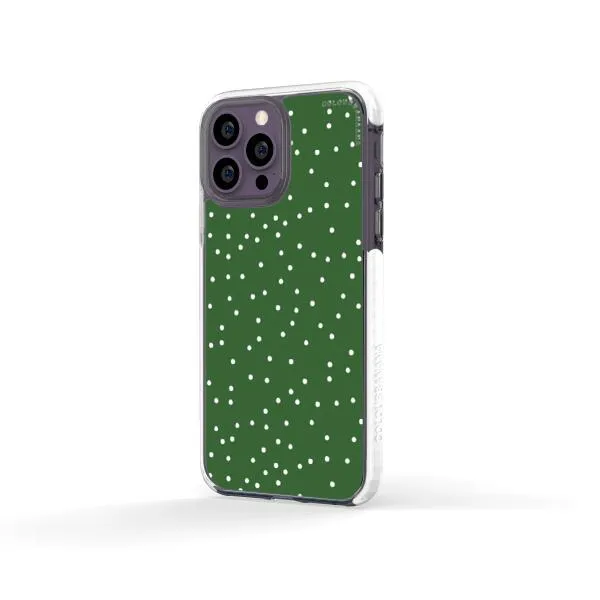 iPhone Case - White Dots on Green
