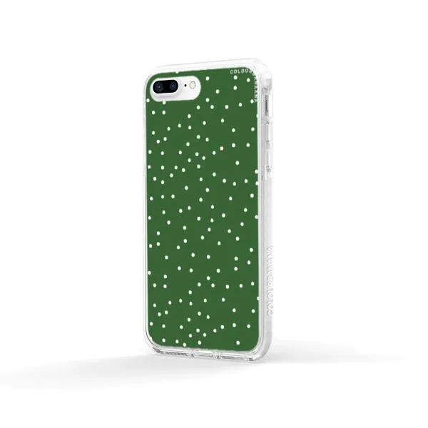 iPhone Case - White Dots on Green