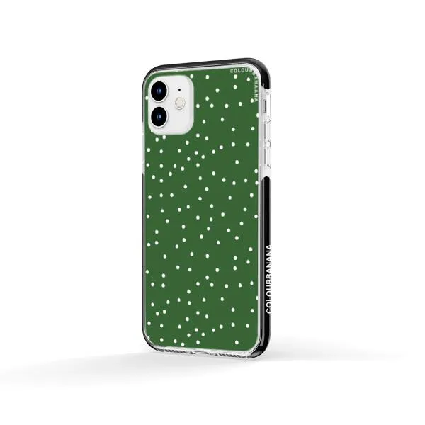iPhone Case - White Dots on Green