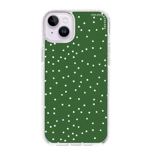 iPhone Case - White Dots on Green