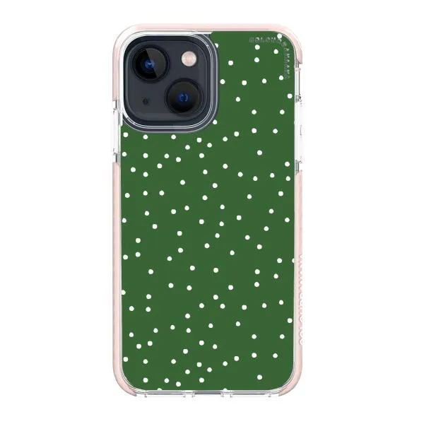 iPhone Case - White Dots on Green