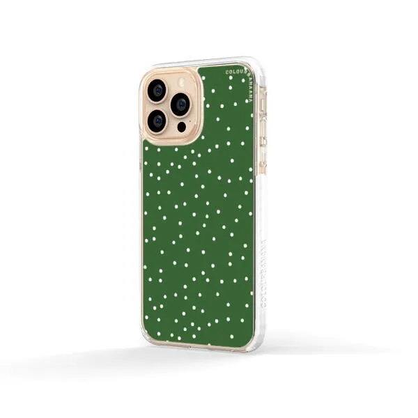 iPhone Case - White Dots on Green