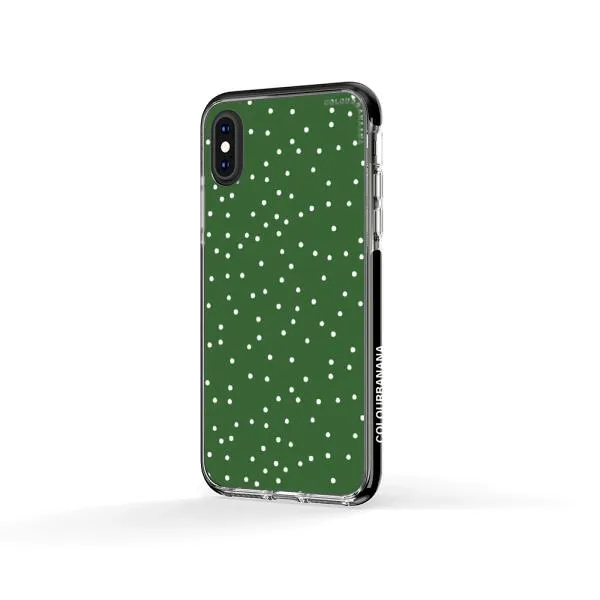 iPhone Case - White Dots on Green