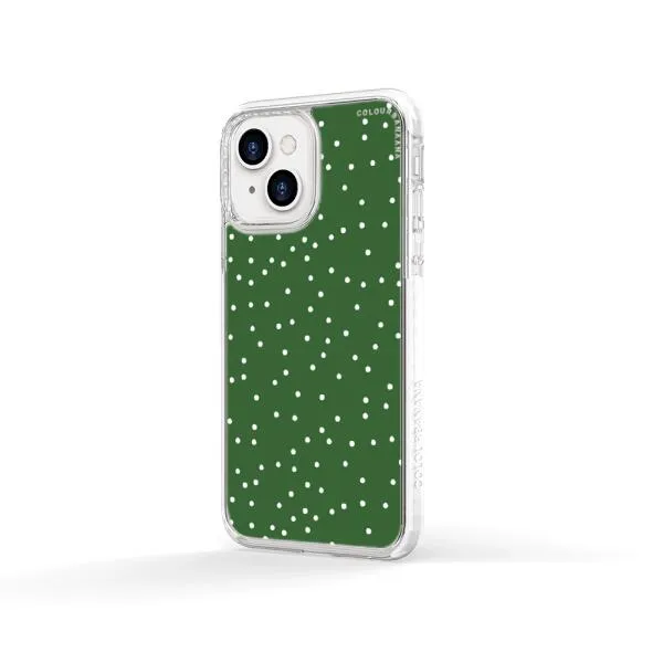 iPhone Case - White Dots on Green
