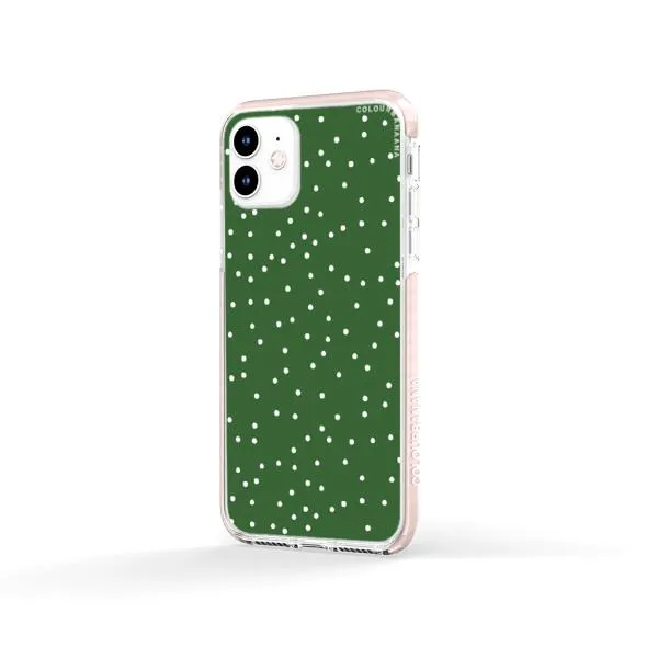 iPhone Case - White Dots on Green