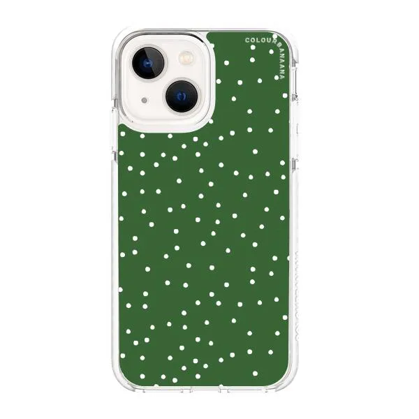 iPhone Case - White Dots on Green