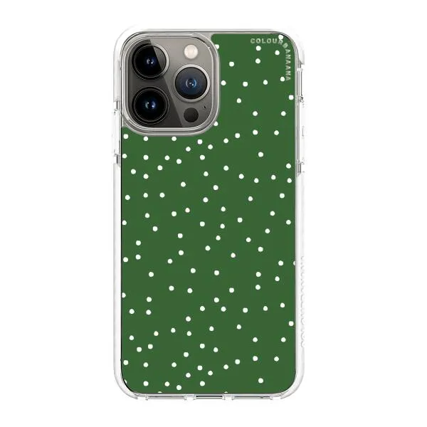 iPhone Case - White Dots on Green