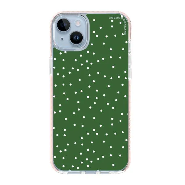 iPhone Case - White Dots on Green