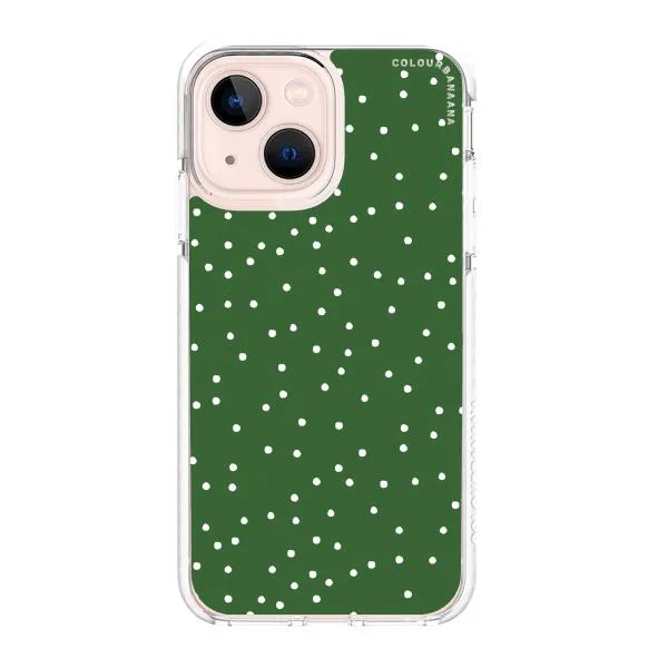 iPhone Case - White Dots on Green