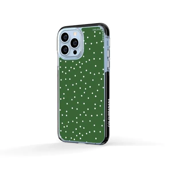 iPhone Case - White Dots on Green