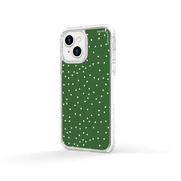 iPhone Case - White Dots on Green