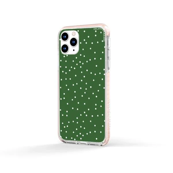iPhone Case - White Dots on Green