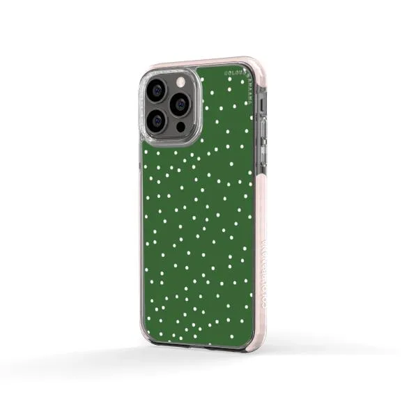 iPhone Case - White Dots on Green
