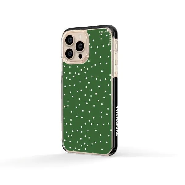 iPhone Case - White Dots on Green