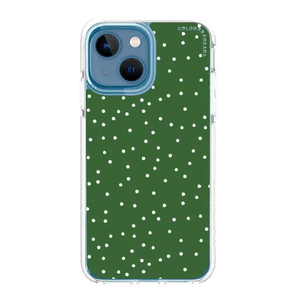 iPhone Case - White Dots on Green