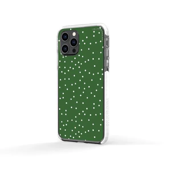iPhone Case - White Dots on Green