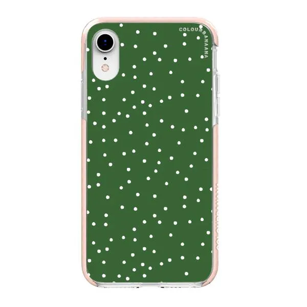 iPhone Case - White Dots on Green