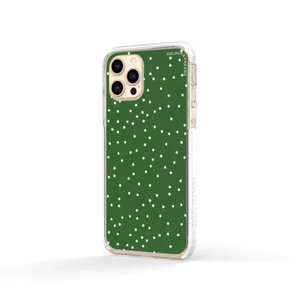 iPhone Case - White Dots on Green