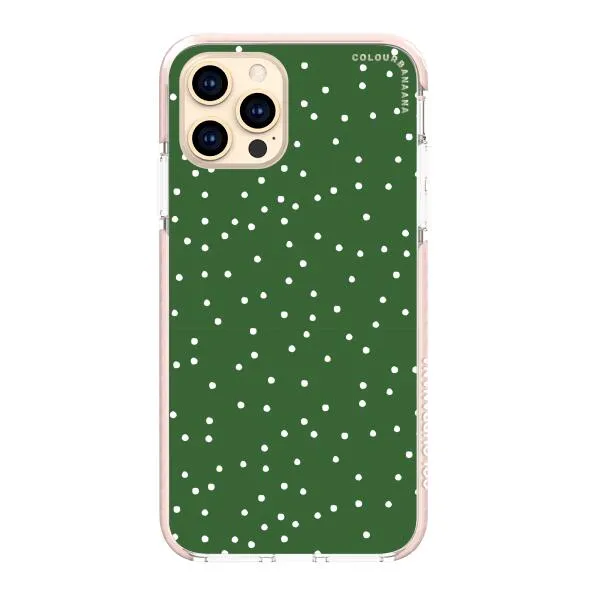 iPhone Case - White Dots on Green