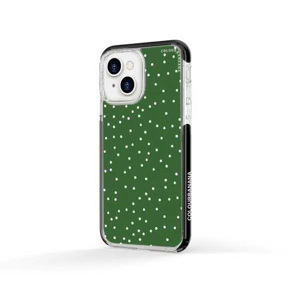 iPhone Case - White Dots on Green