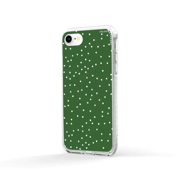 iPhone Case - White Dots on Green