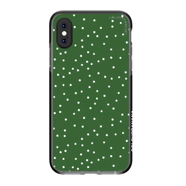 iPhone Case - White Dots on Green