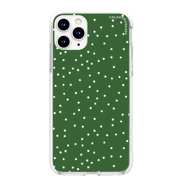 iPhone Case - White Dots on Green
