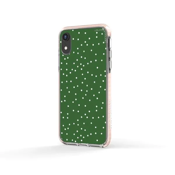 iPhone Case - White Dots on Green
