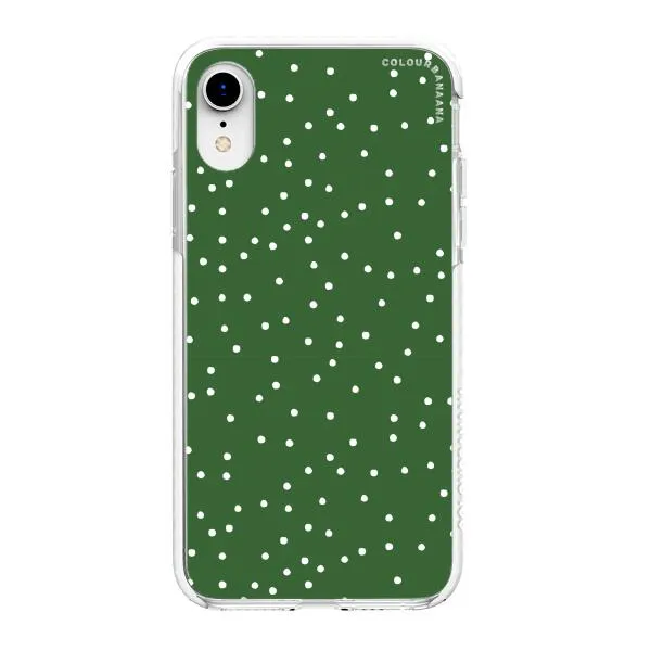 iPhone Case - White Dots on Green
