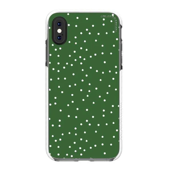 iPhone Case - White Dots on Green