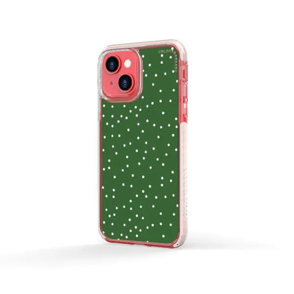 iPhone Case - White Dots on Green