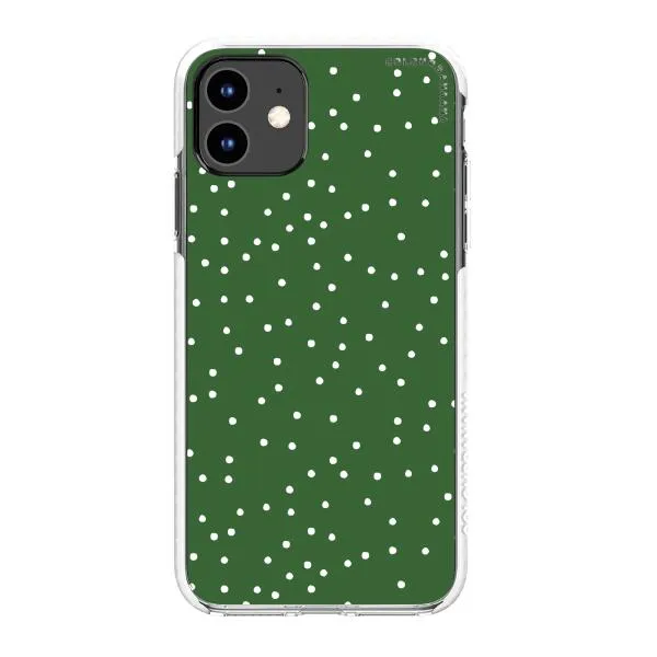 iPhone Case - White Dots on Green