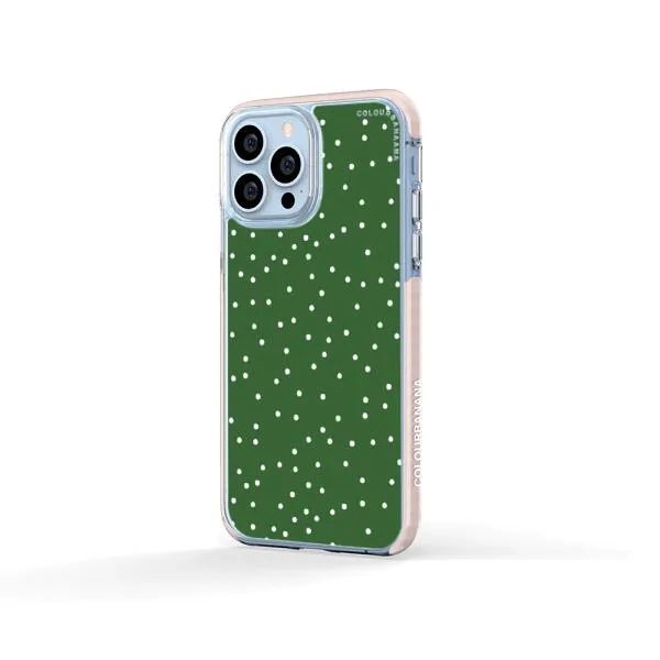iPhone Case - White Dots on Green
