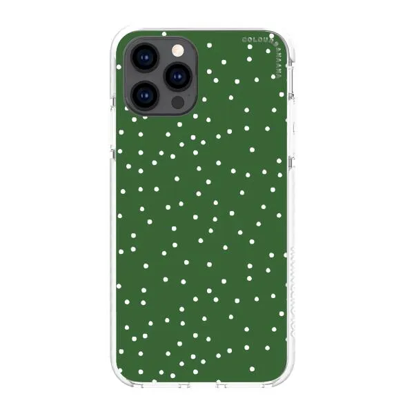 iPhone Case - White Dots on Green