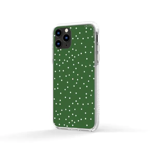iPhone Case - White Dots on Green