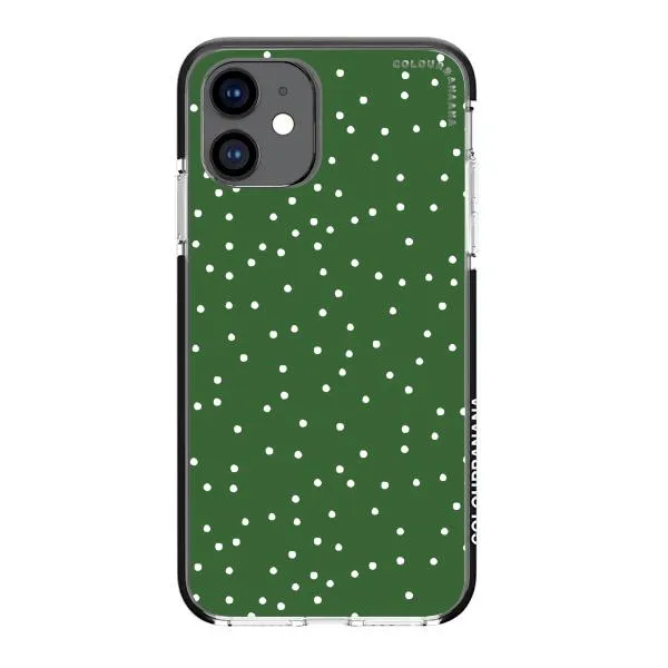 iPhone Case - White Dots on Green