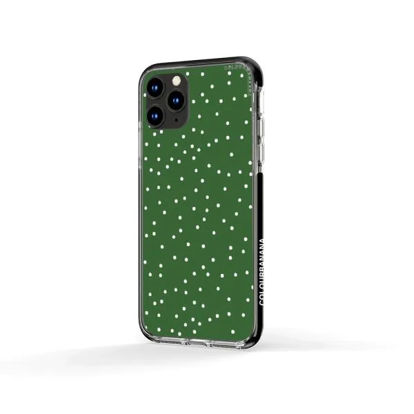 iPhone Case - White Dots on Green