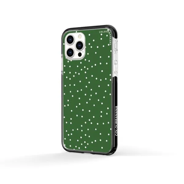 iPhone Case - White Dots on Green