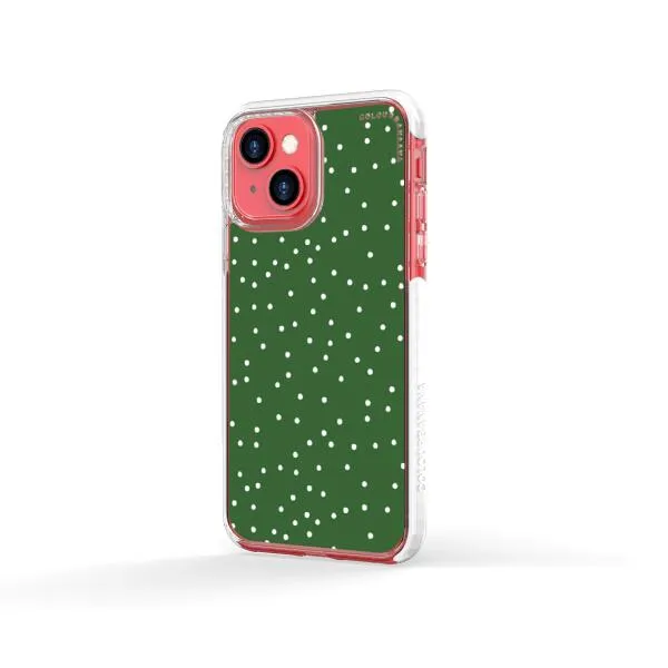 iPhone Case - White Dots on Green