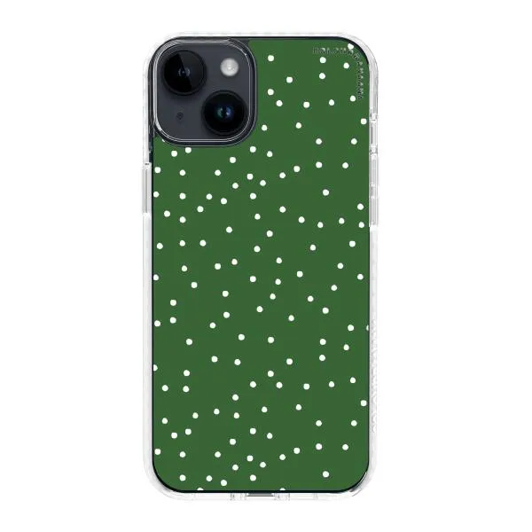 iPhone Case - White Dots on Green